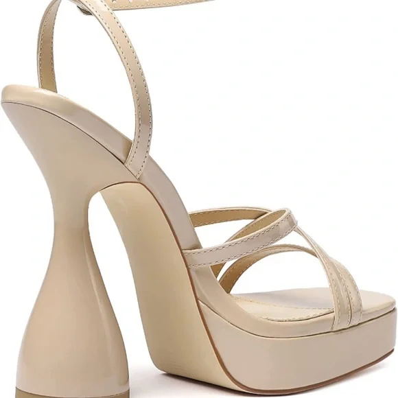 NIB Vivianly chunky heeled strappy sandals size 10, color nude. - Picture 3 of 6